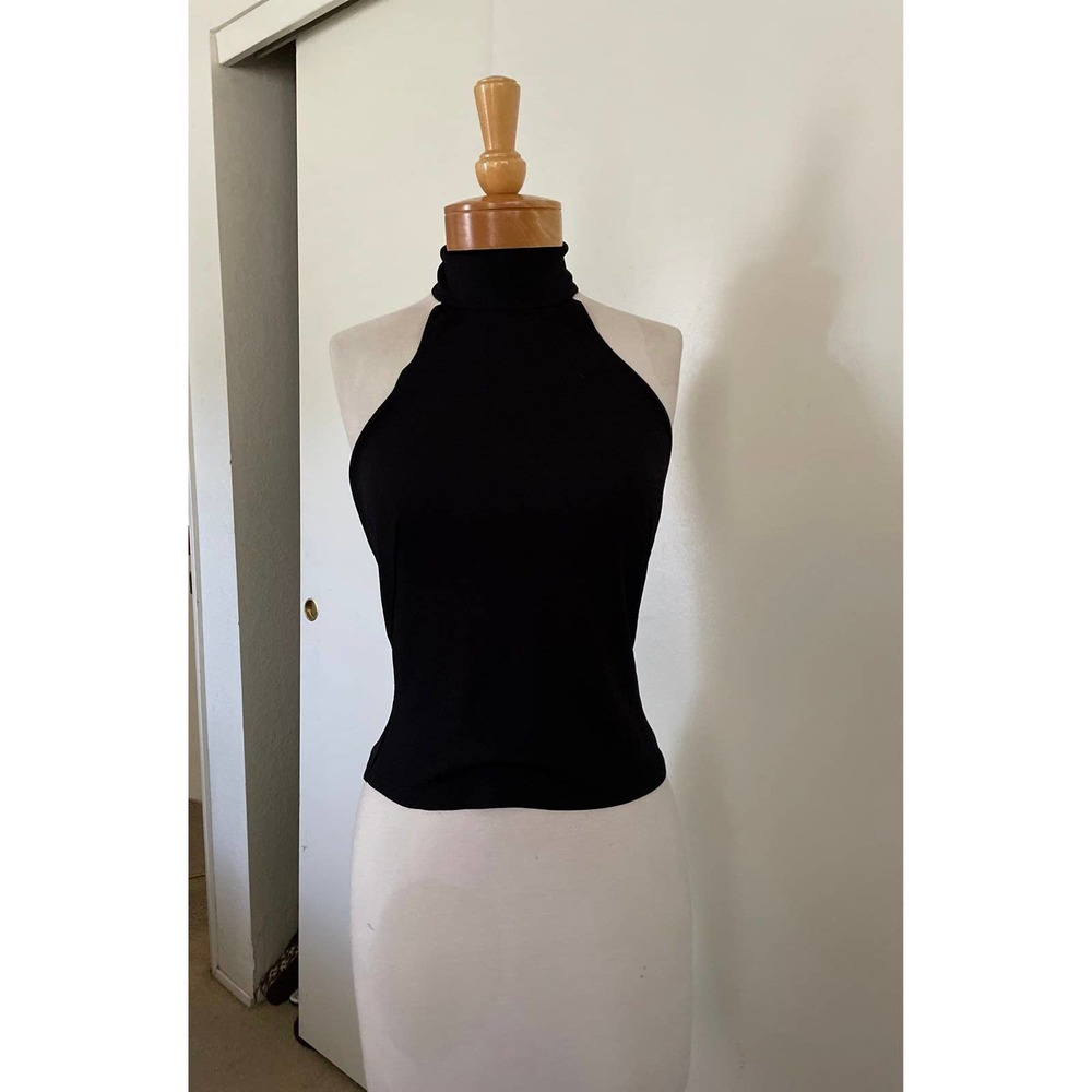 Charles Chang Lima s halter black top EUC